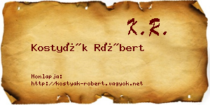 Kostyák Róbert névjegykártya